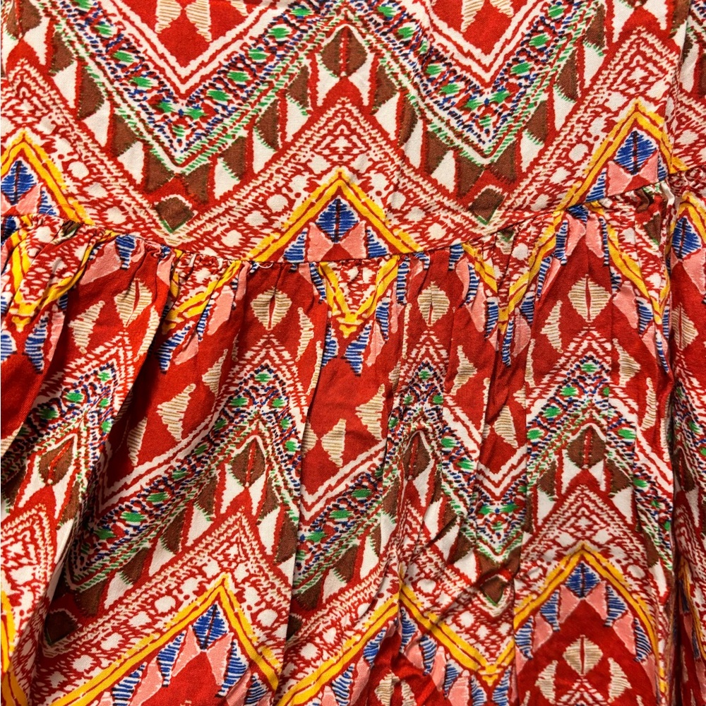 Anthropologie Red Patterned Dress - Picture 3 of 5